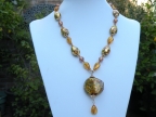 Vintage, Alessandro's Designed, Gold, Topaz, Amethyst, Gemmato Necklace